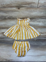 Little Lass 2pc Striped Dress & Bloomers Yellow sz 0-3m