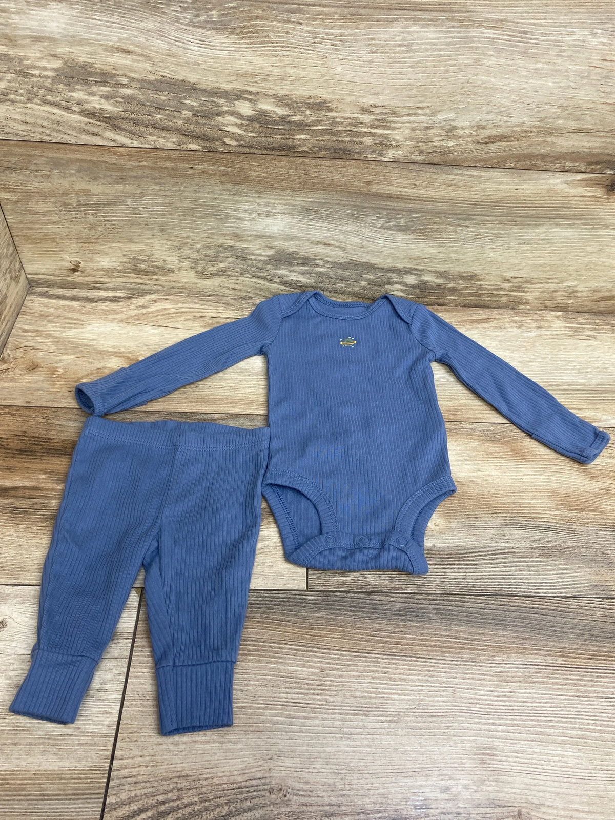 Carter's 2pc Ribbed Long Sleeve Bodysuit & Pants Set Blue sz 3m