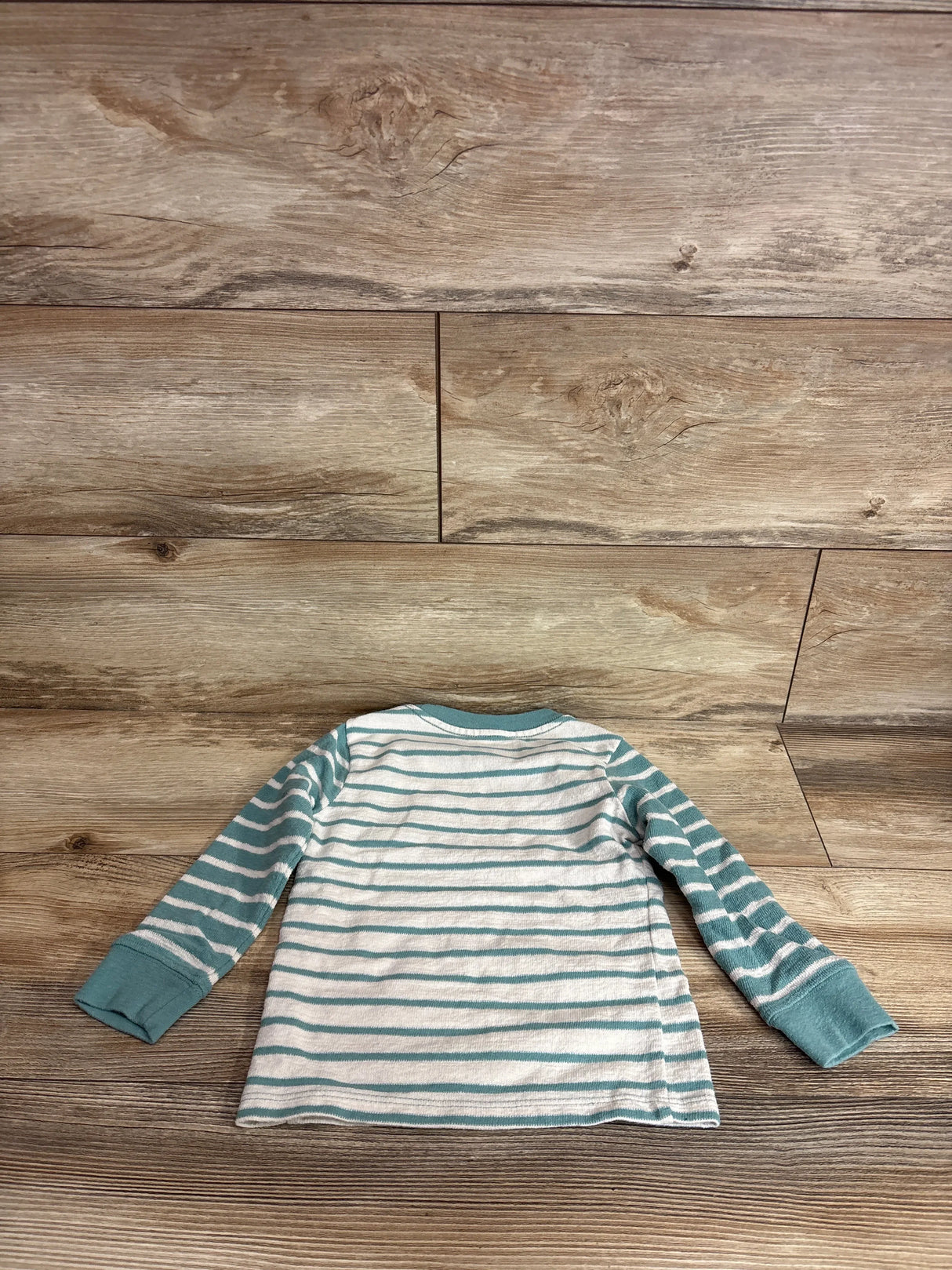 Cat & Jack Striped Long Sleeve Terry Cloth Shirt Green sz 3T
