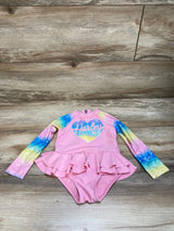 Hurley Pink 1pc Rashguard Swimsuit sz 18m