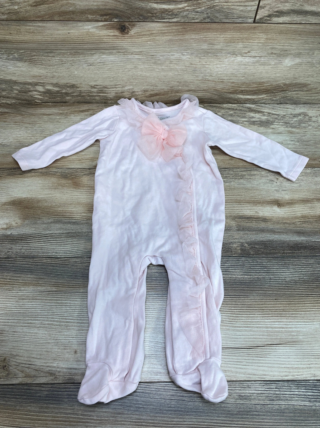 First Impressions Ruffle Footed Coverall Pink sz 6-9m