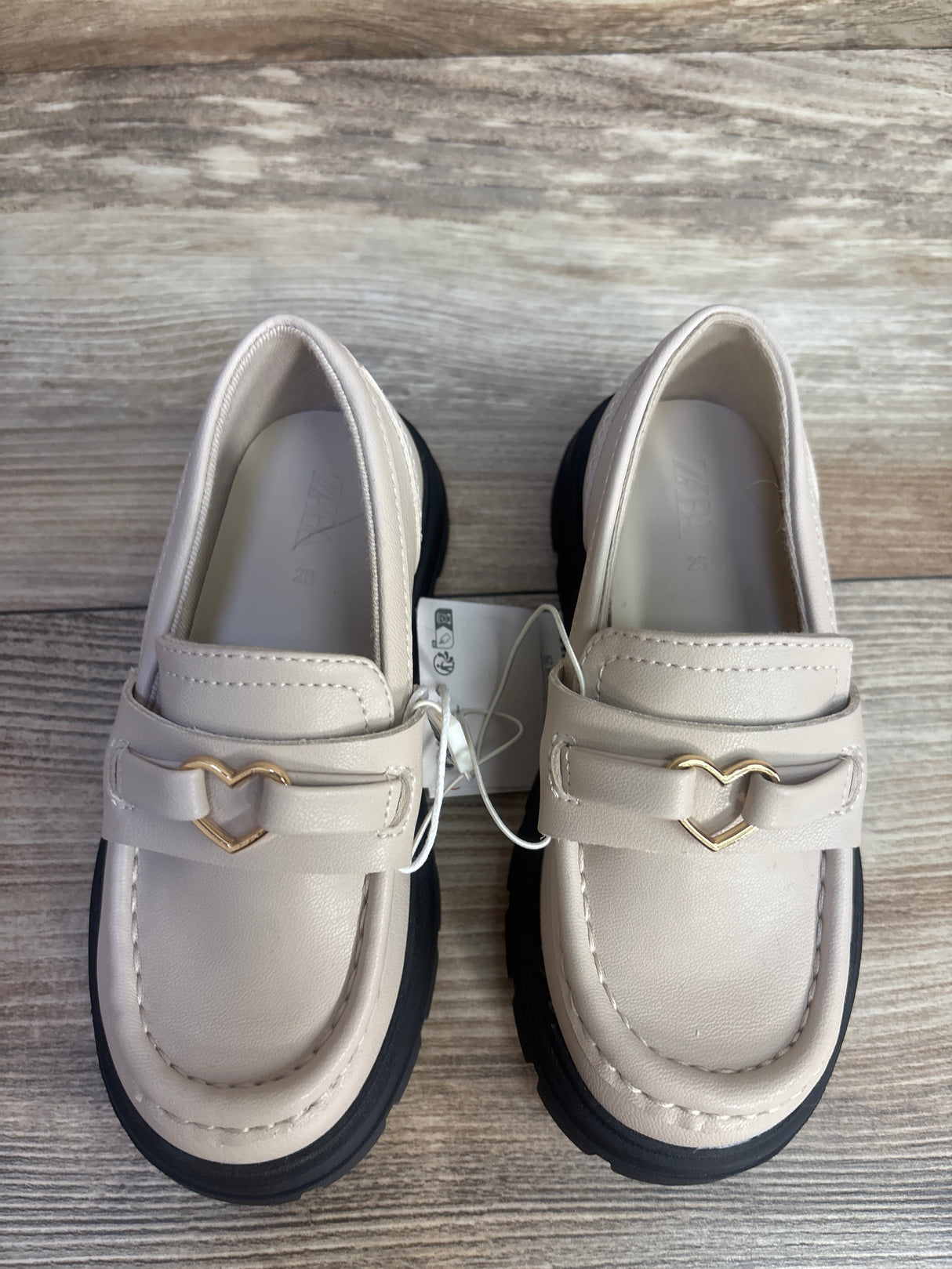 NEW Zara Faux Leather Platform Casual Shoes, Beige sz 9c