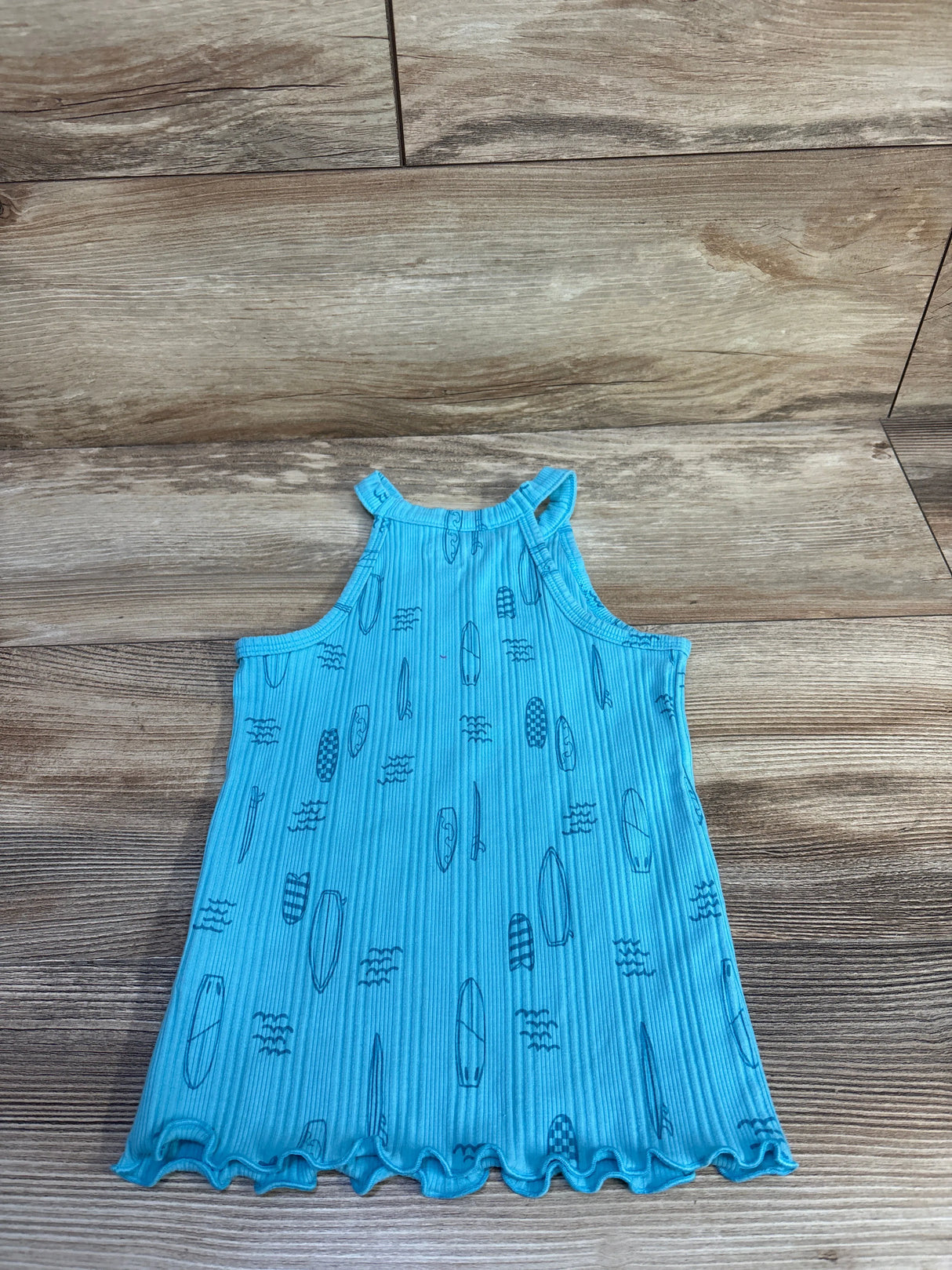 Cat & Jack Ribbed Surfing Tank Top Blue sz 4-5T