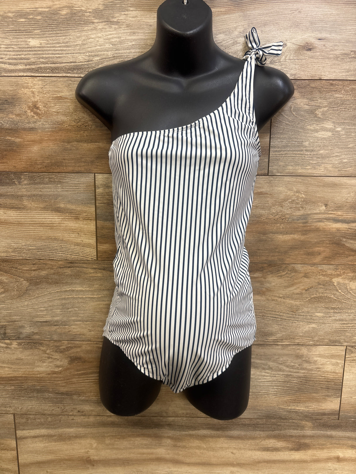 Legoe Heritage Maternity Navy/White Striped 1pc Swimsuit sz Medium