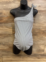 Legoe Heritage Maternity Navy/White Striped 1pc Swimsuit sz Medium