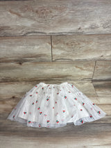H&M Tulle Skirt Cherry Print Beige sz 3/4T