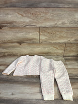 7 For All Mankind 2pc Quilted Houndtooth Cardigan & Pants Set White sz 24m