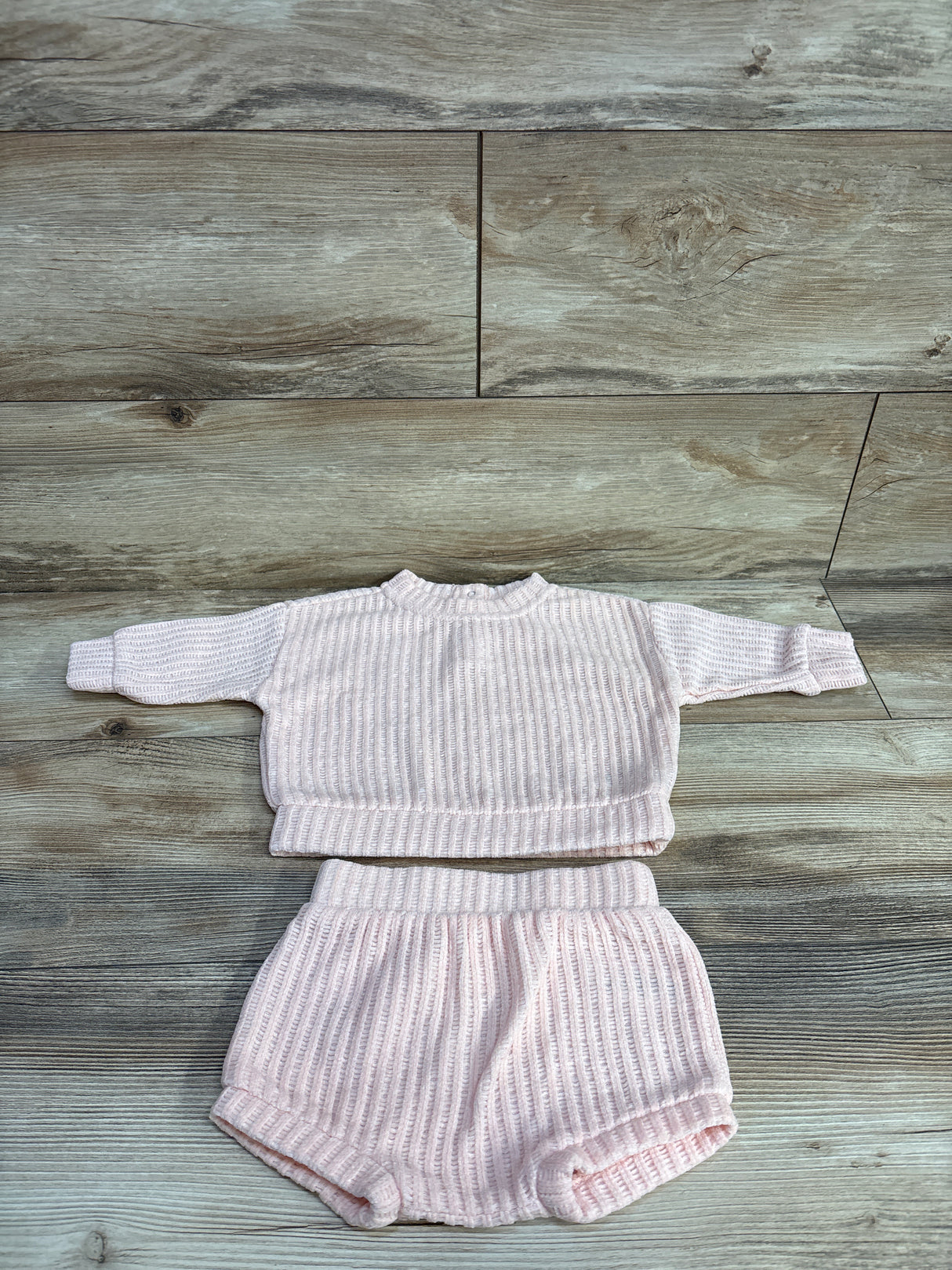 Cat & Jack Velour 2pc Sweatshirt & Shorts Set Pink sz 6-9m