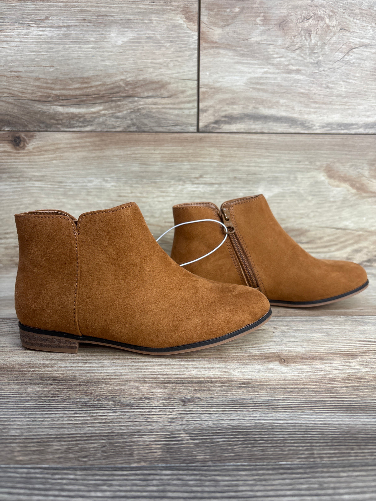 NEW Cat & Jack Girls' Opal Zipper Booties Cognac Sz 13c