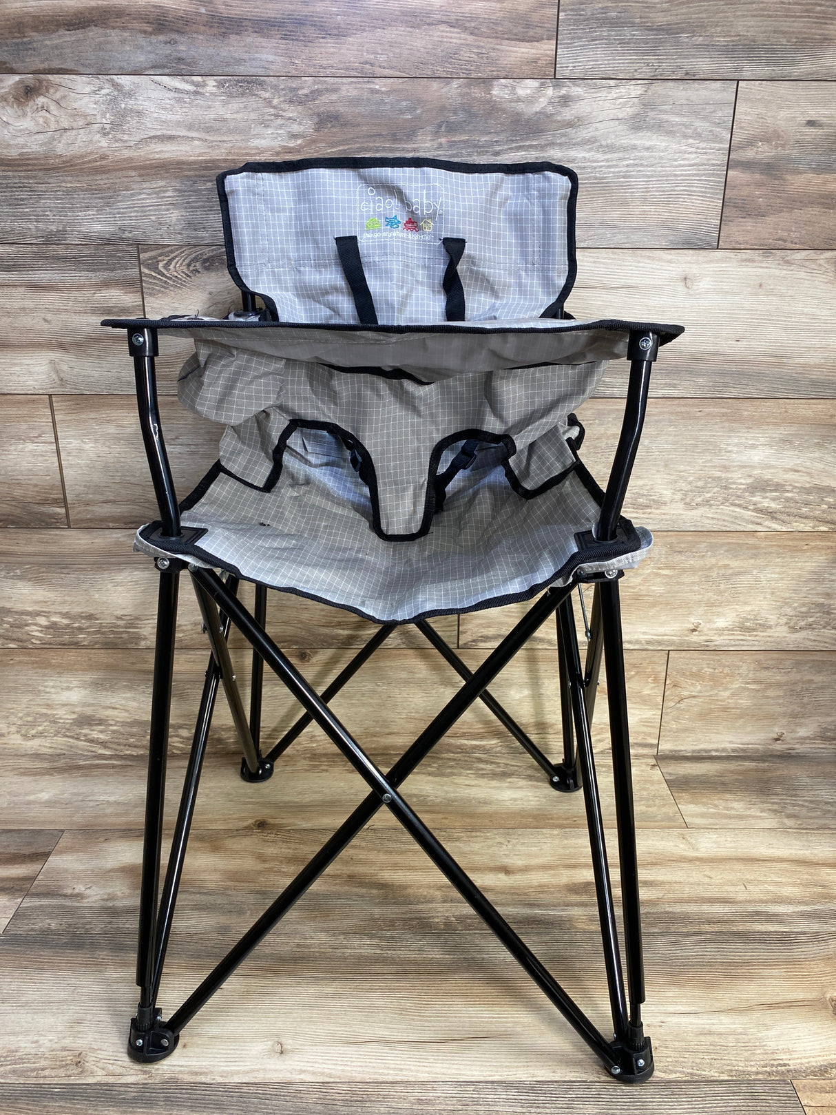 ciao! baby The-Go-Anywhere-High-Chair Portable High Chair Grey Check