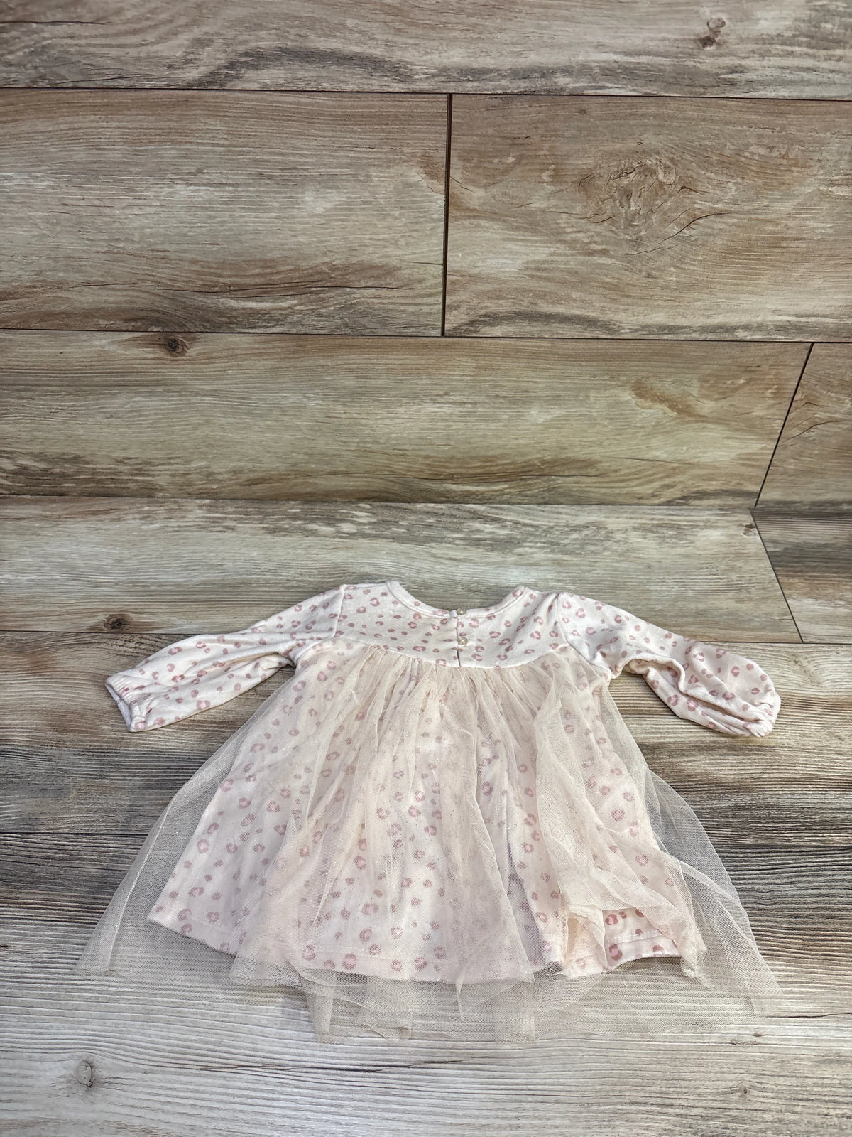 Chick Pea Leopard Print Velour Dress Beige sz 3-6m