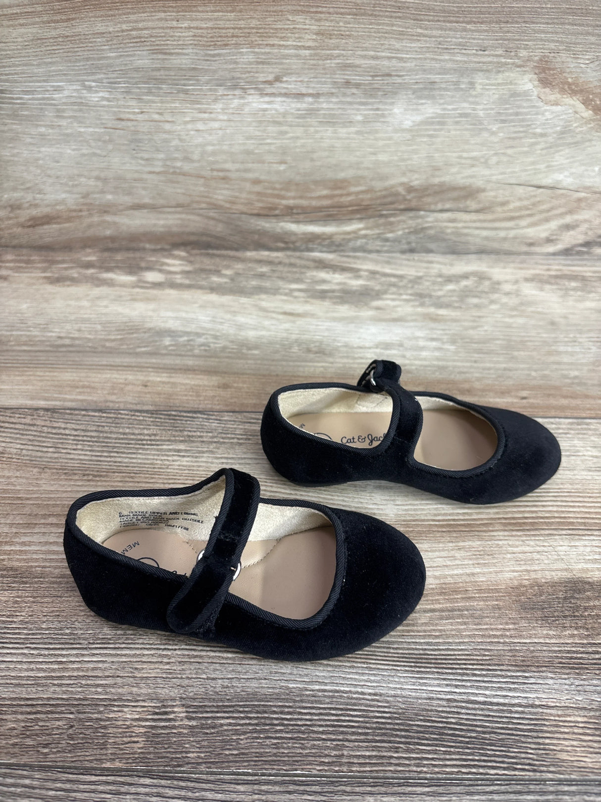 Cat & Jack Velvet Ballet Flats Black sz 6c