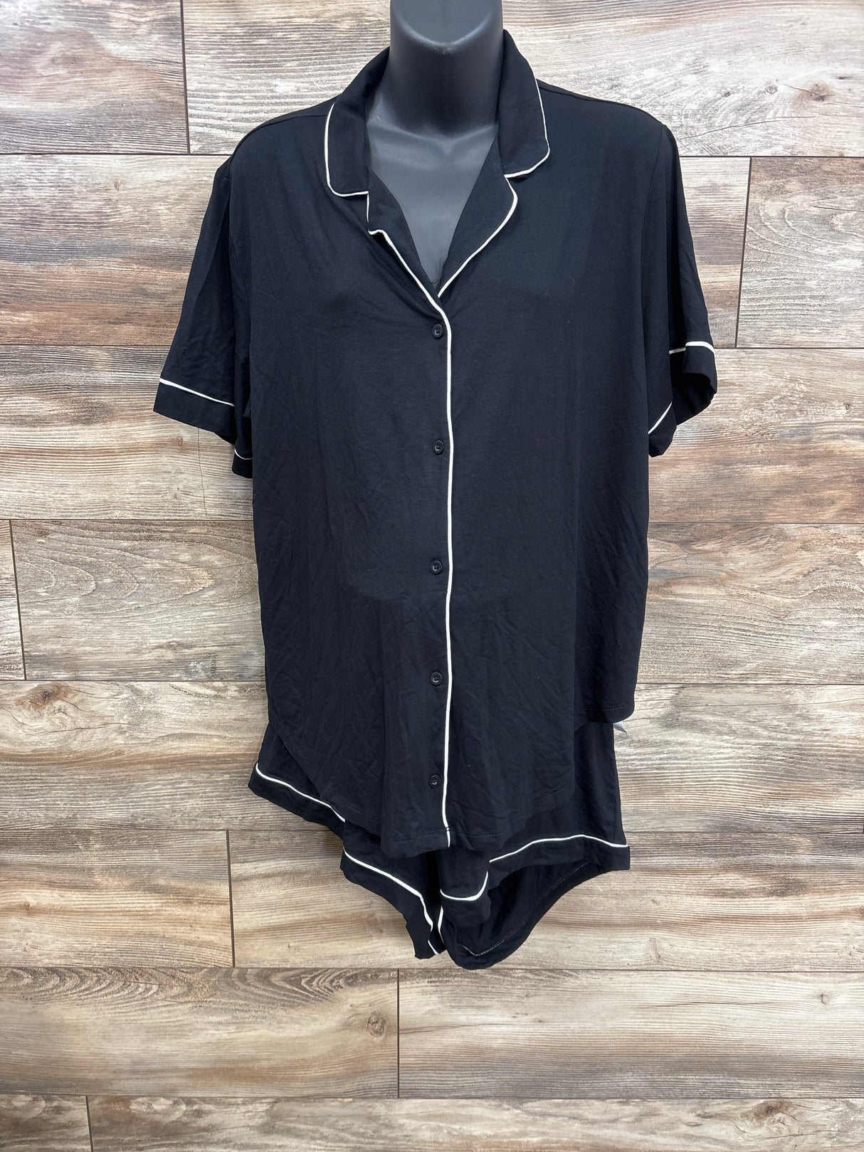 NEW Old Navy Maternity Classic Pajama Short 2pc Set Black sz XL