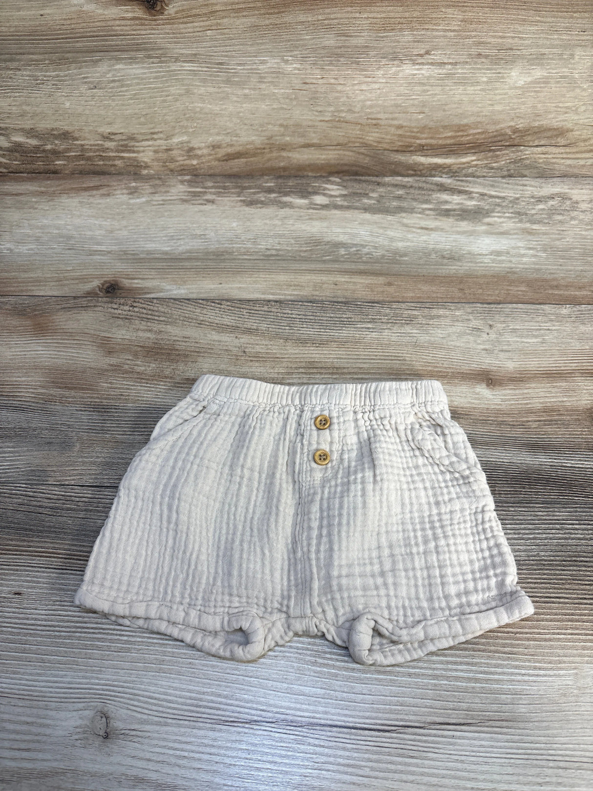 Little Planet Organic Muslin Pull-On Shorts Beige sz 9m