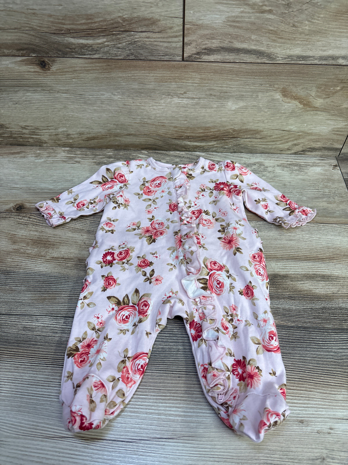 Little Me Ruffle Sleeper Pink sz 3m