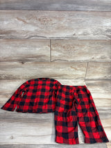 Carter's Buffalo Plaid Coat Style Pajama Set Red sz 2T