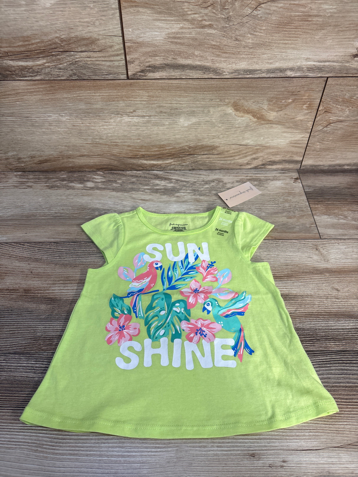 NEW First Impressions Sun Shine Shirt Lime sz 24m