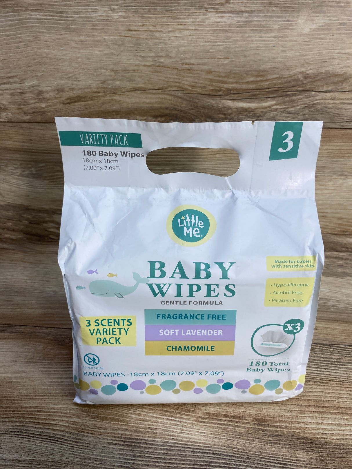NEW Little Me Fragrance Free Baby Wipes, Value Pack 180ct