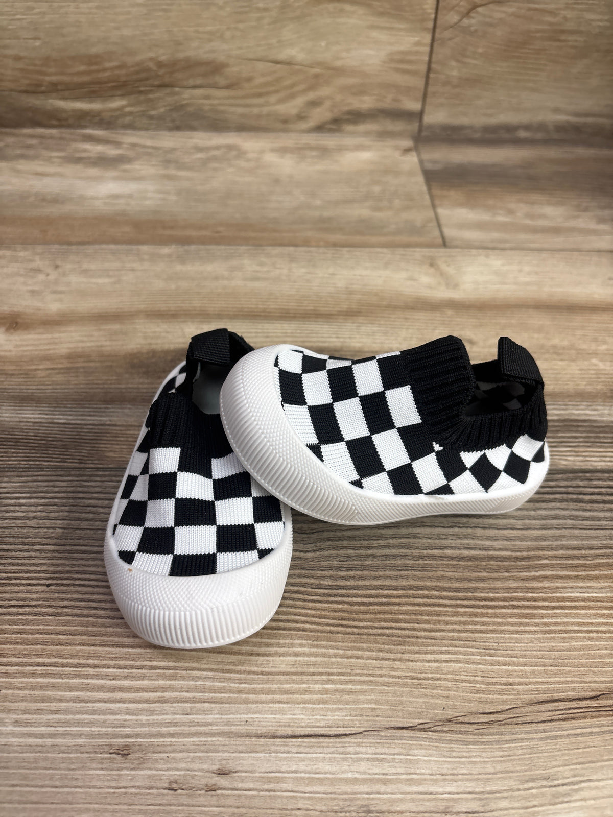 Bacsac Checkered Slip On Sock Shoes White sz 5c