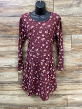 Sonoma Maternity Floral Dress Burgundy sz Large