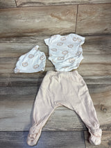 Old Navy 3pc Lion Bodysuit & Pants Set Cream sz Newborn