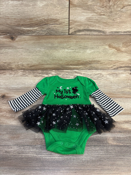 Celebrate My 1st Halloween Tutu Bodysuit Green sz 0-3m - Me n Mommy To Be