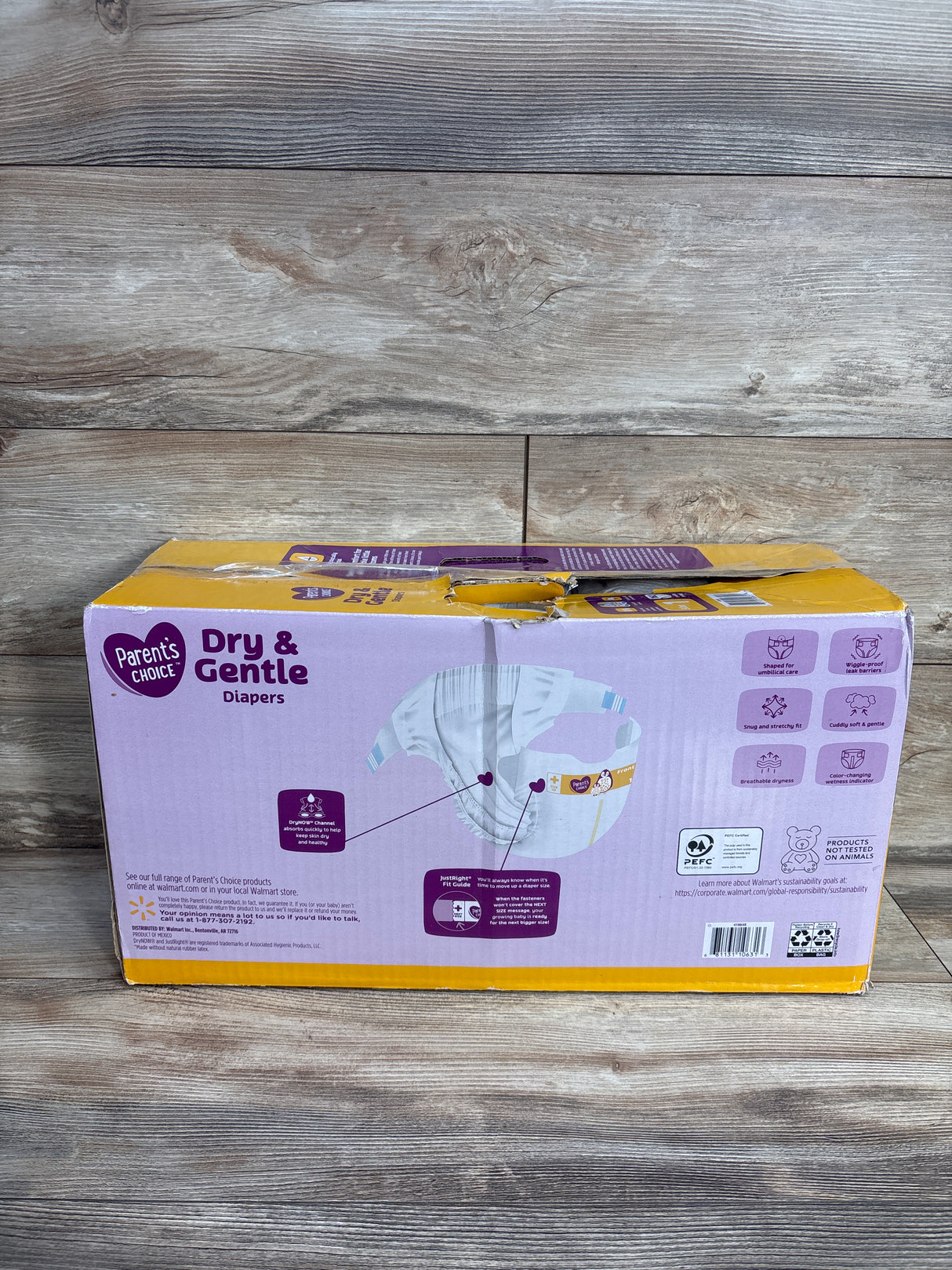 NEW Parent's Choice Dry & Gentle Diapers, Size 1 162ct.