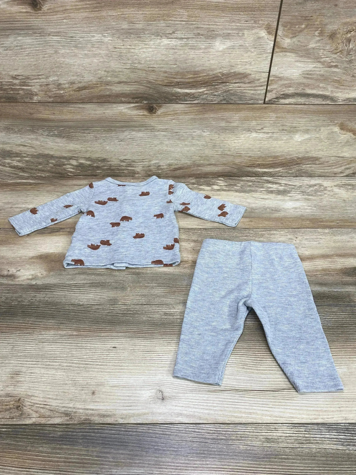 Just One You 2pc Bear Print Top & Pants Grey sz 3m