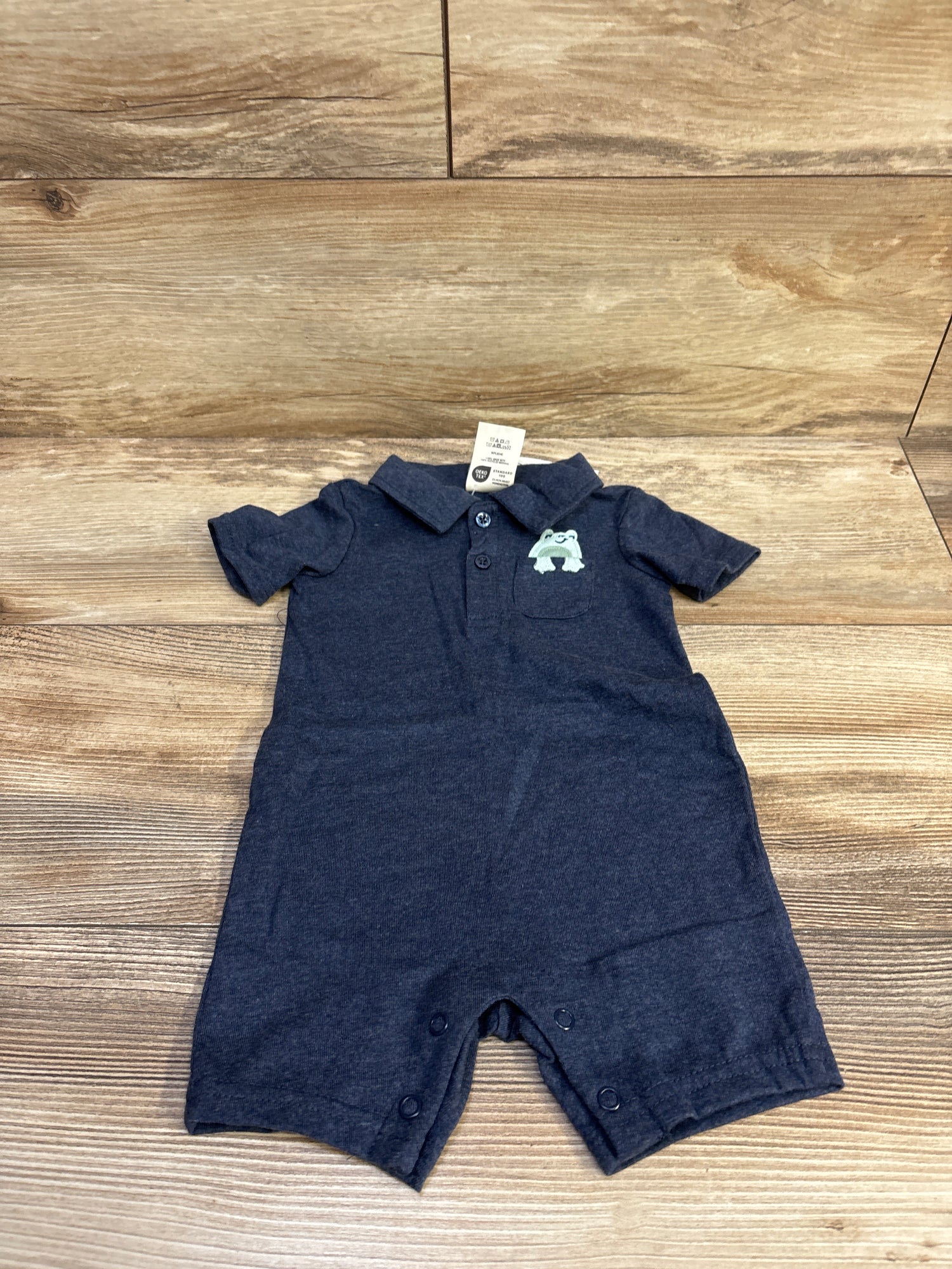 NEW First Impressions Polo Shortie Romper Blue sz 3-6m