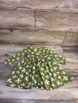 Hanna Andersson Long Sleeve Skater Dress in Butterflies on Moss Green sz 2T