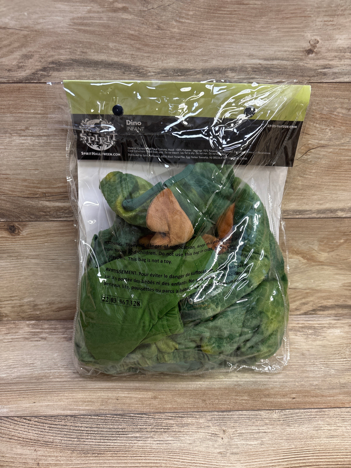 Spirit 3pc Plush Dino Costume Green sz 0-6m