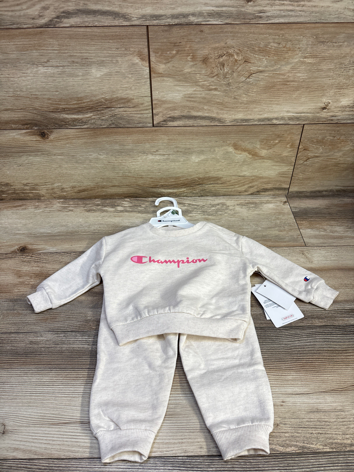NEW Champion 2pc Pullover Sweatshirt & Joggers Set Beige sz 6m
