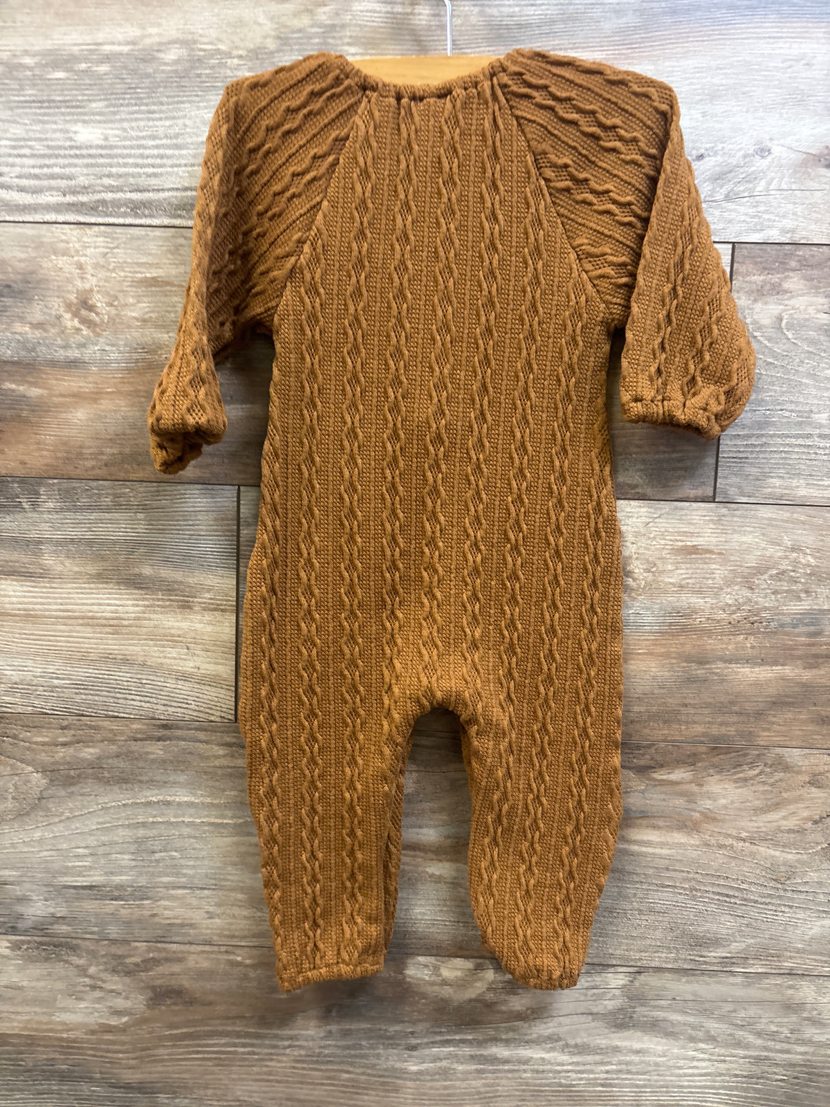 Cable Knit Henley Coverall Brown sz 12-18m