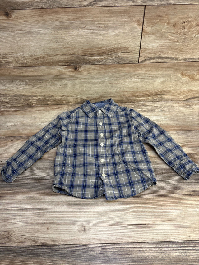 OshKosh Plaid Button-Up Shirt Green/Blue sz 4T - Me n Mommy To Be
