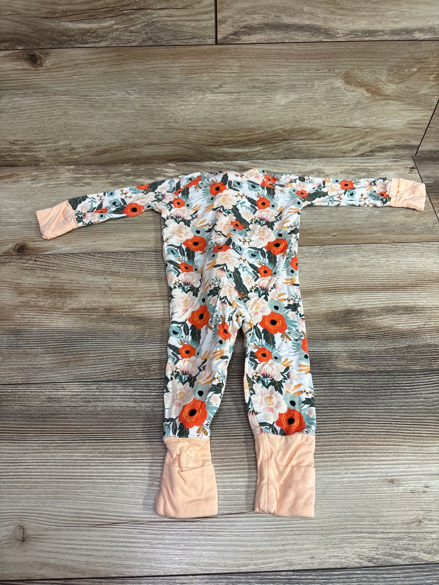 Miozing Floral Bamboo Convertible Sleeper Peach sz 0-3m