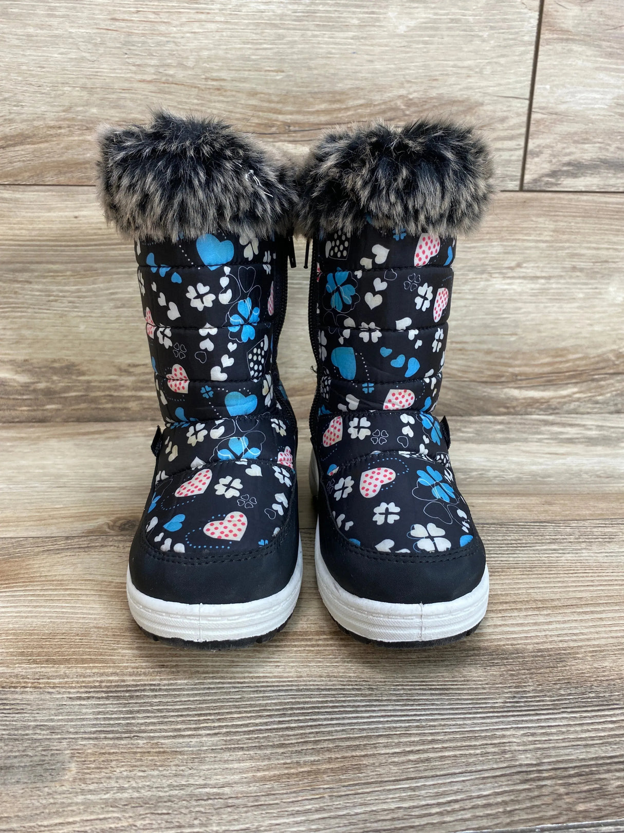 Adorababy Girls Snow Boots Mid Calf Winter Fur Boots Blue Sz 10c