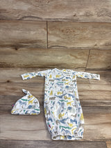 Magnetic Me 2pc Sleep Gown & Hat Set White sz 0-3m