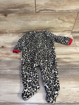Little & Loved Leopard Print Plush Blanket Sleeper Tan sz 0-3m