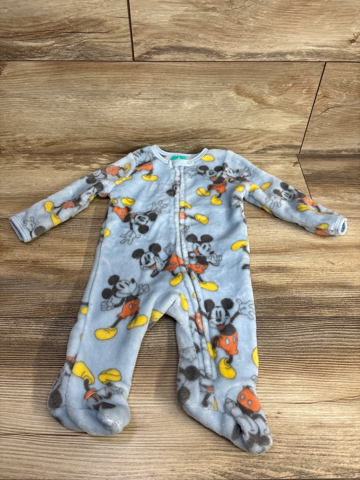 Disney Baby Mickey Mouse Plush Blanket Sleeper Light Blue sz 0-3m