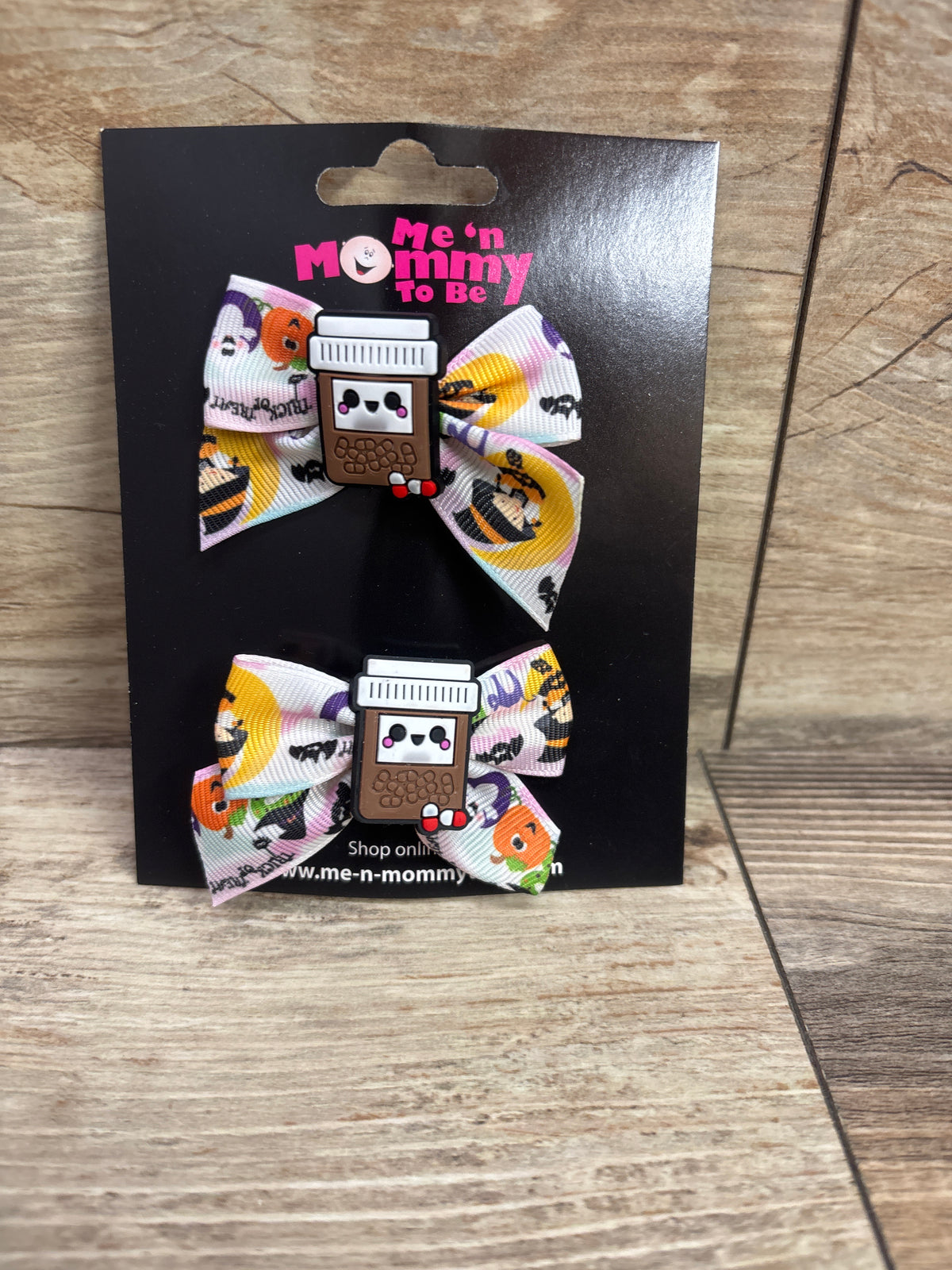 NEW Coffee Applique Hair Bows 2pk