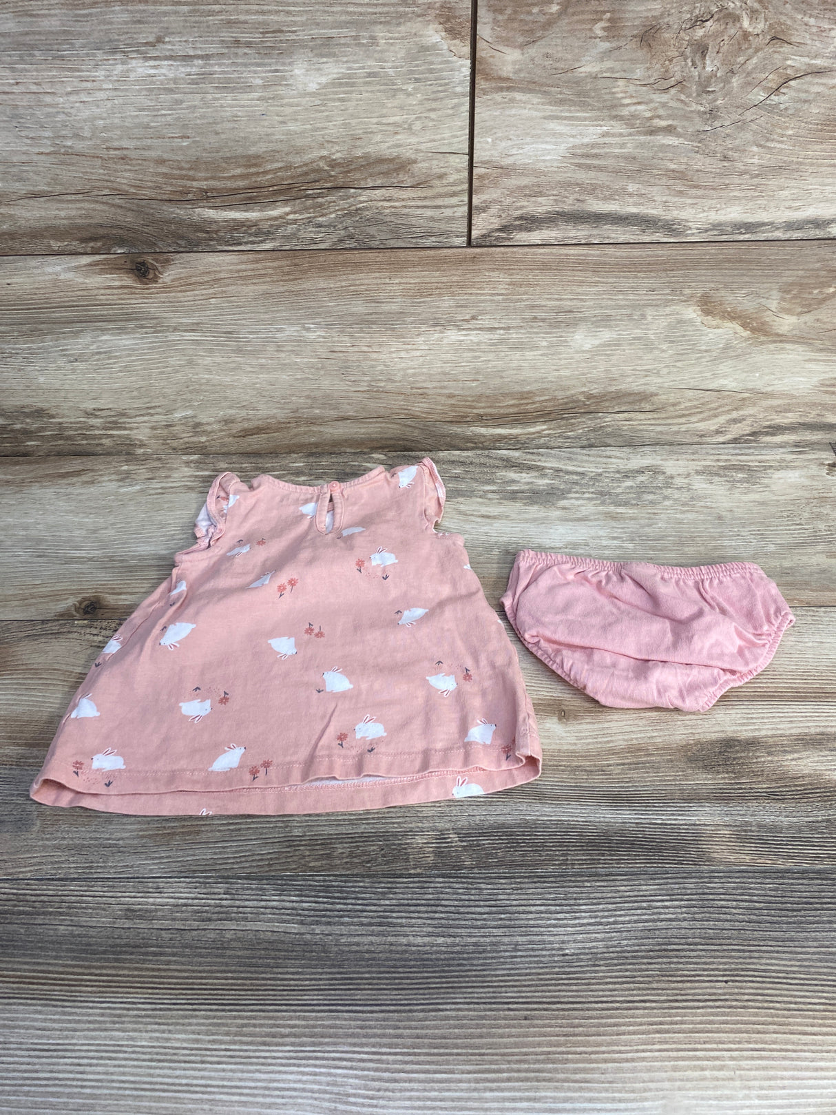 Just One You 2pc Bunny Print Dress & Bloomers Pink sz 3m