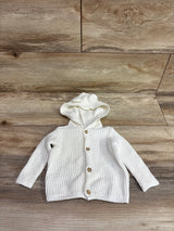 Carter's Knit Button-Up Hooded Sweater White sz 3m