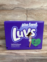 NEW Box of Luvs Pro Level Leak Protection Diapers 54ct. Size 6