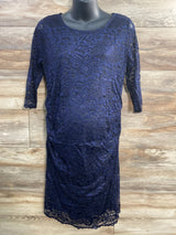 Pink Blush Fitted 3/4 Sleeve Lace Dress Navy sz Large