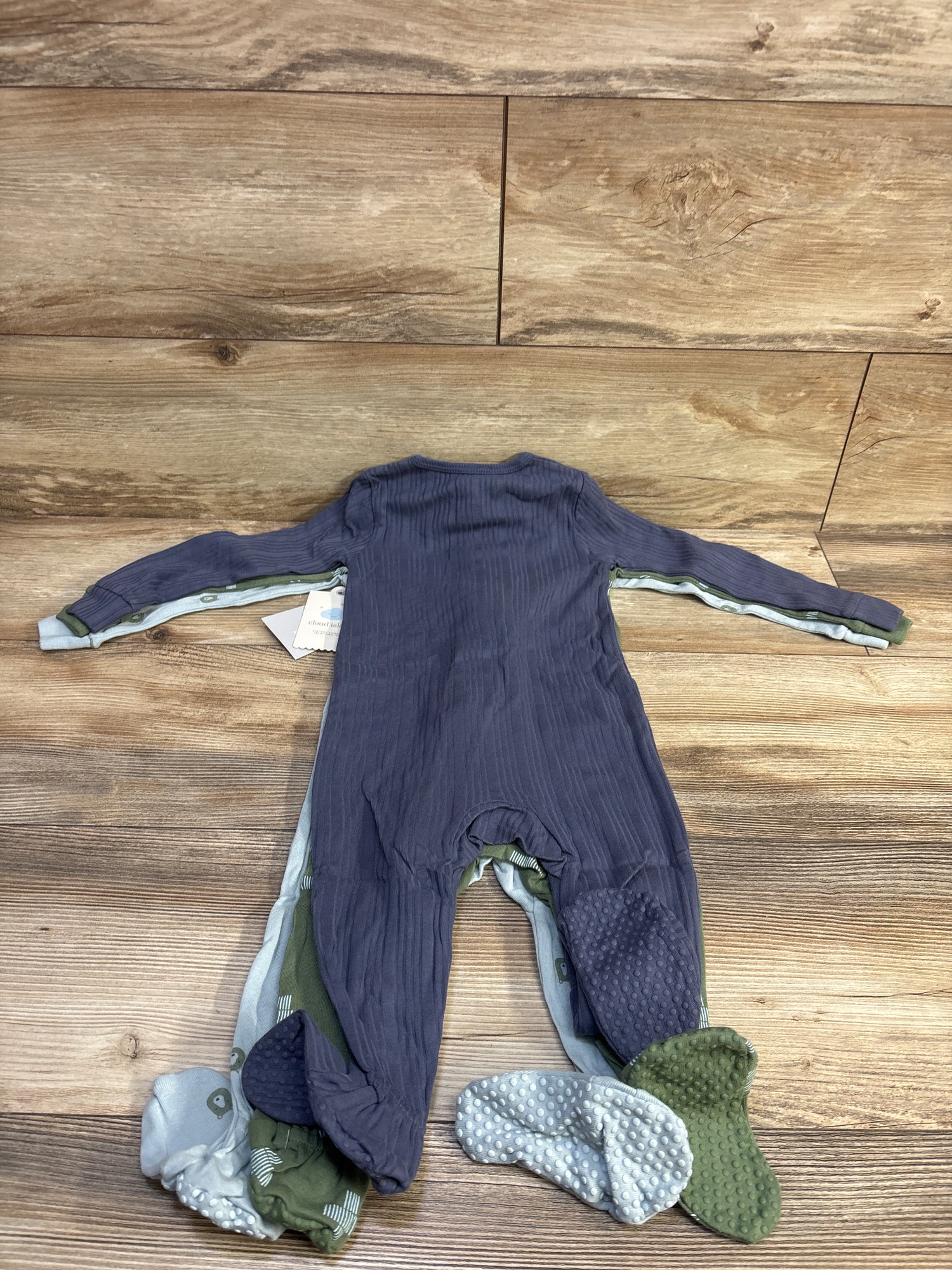 NEW Cloud Island 3pk Bears Sleepers Green/Blue sz 18m
