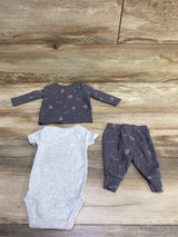 Child Of Mine 3pc Shirt, Bodysuit, & Pants Set Grey sz Newborn