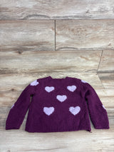 Petite BonBon Textured Sherpa Heart Sweatshirt Purple sz 5T