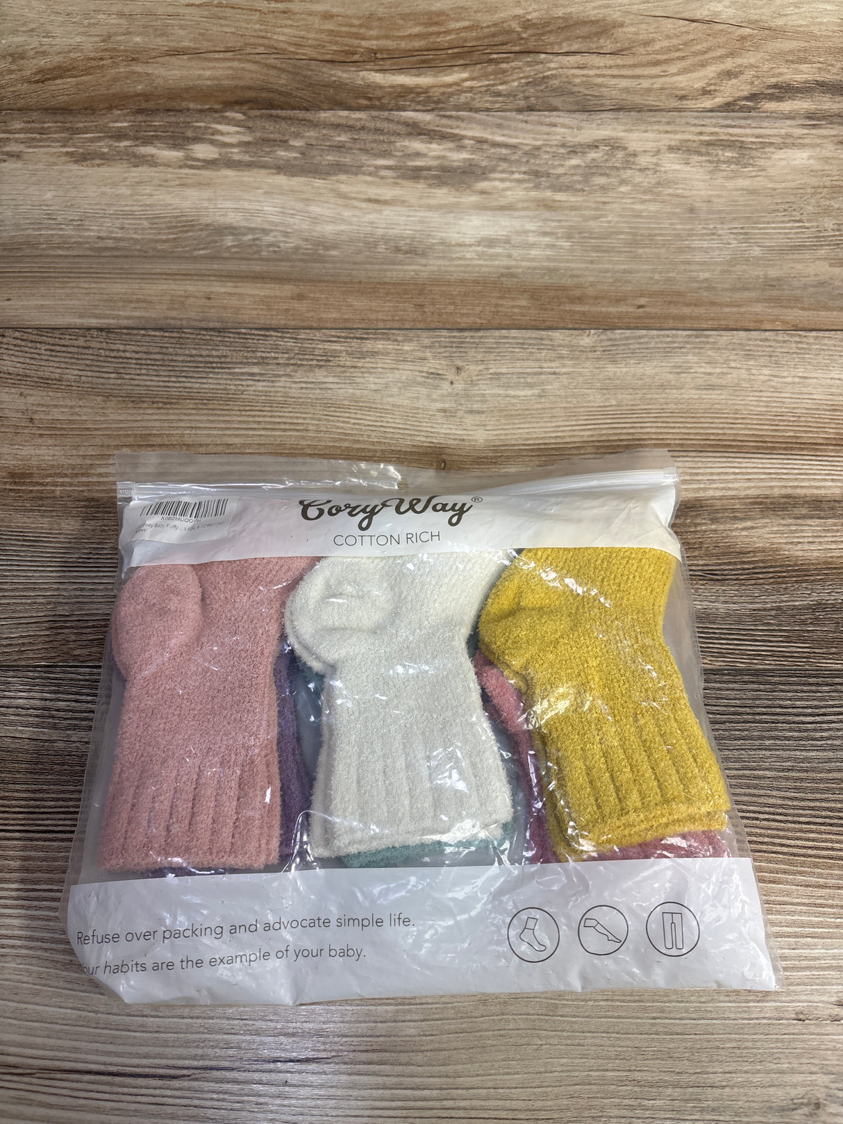 NEW Cozy Way Cotton Rich Fluffy High Socks 6pk sz 6-12m