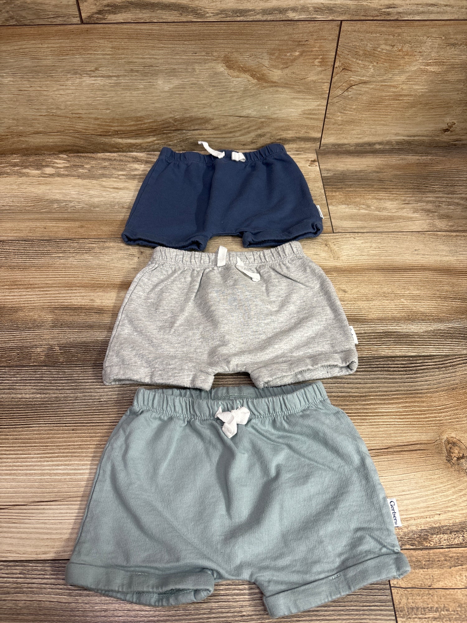 Gerber 3pk Pull-On Shorts Blue sz 3-6m