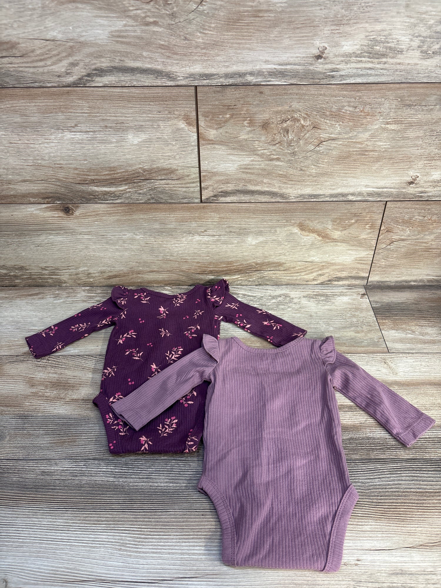 Carter's 2pk Ribbed Bodysuits Purple sz 3m
